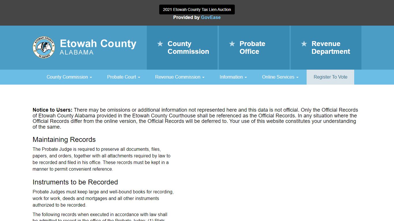 Deeds and Records - Etowah County