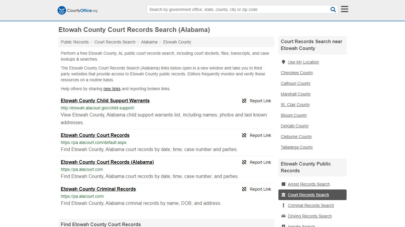 Etowah County Court Records Search (Alabama) - County Office
