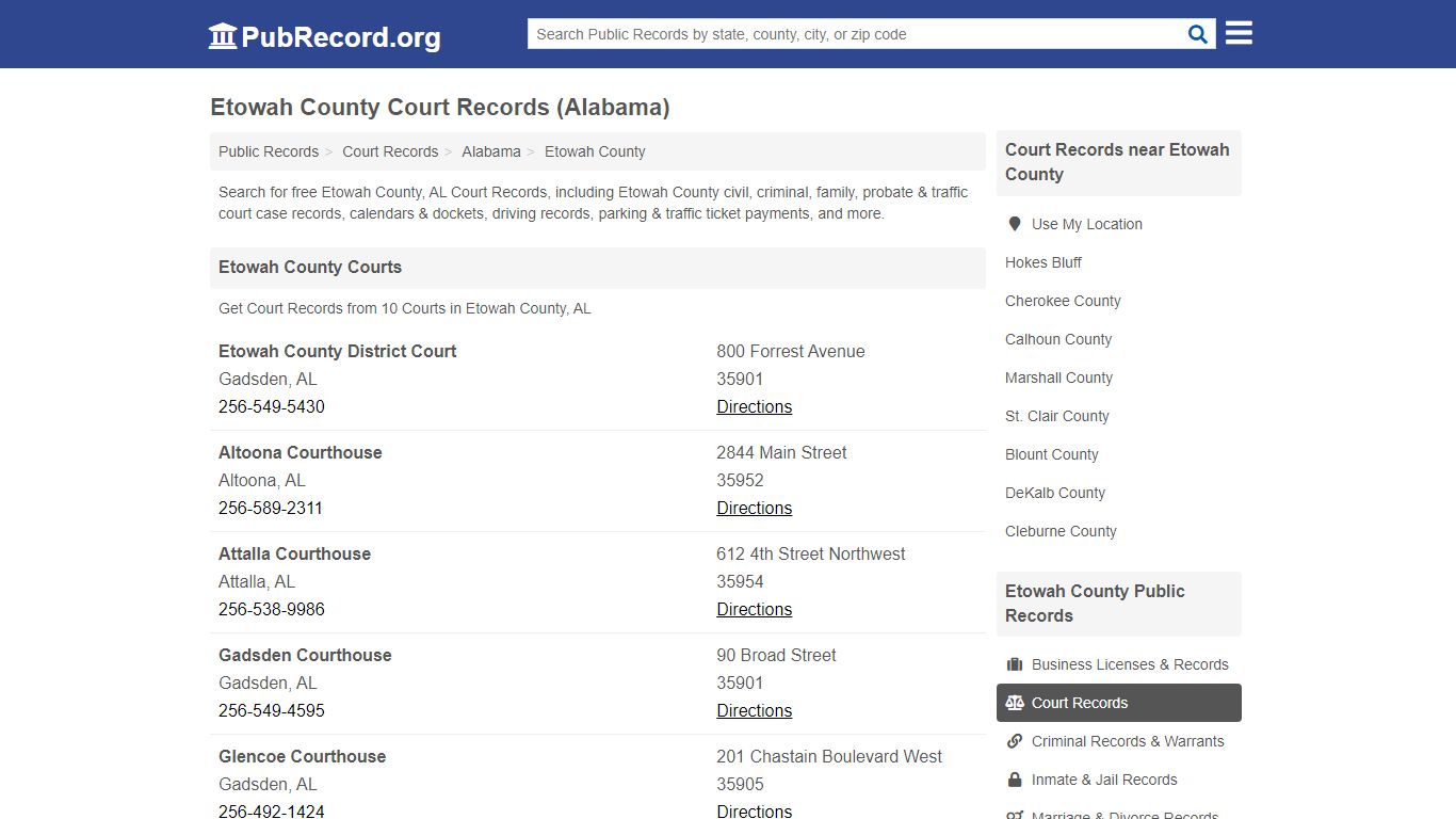 Free Etowah County Court Records (Alabama Court Records)
